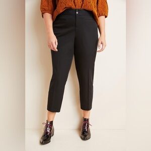 Anthropologie The Essential Slim Pant in Black Size 14 Trousers Office Work